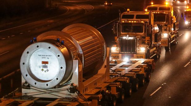 Nuclear waste is transported from Port Kembla to the ANSTO facility in Lucas Heights.